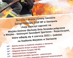 Zdjęcia główne wydarzenia: Miejsko-Gminne Obchody Dnia Strażaka i Miejsko-Gminne Zawody Sportowo-Pożarnicze, 4 czerwca 2022 r.