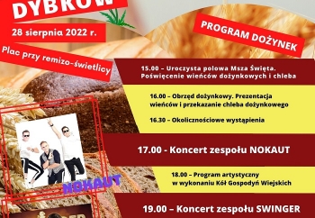 Zdjęcie główne dla: 'Zaproszenie na dożynki miejsko-gminne, Dybków - 28 sierpnia 2022 r.' 