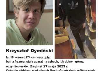 Zdjęcie główne dla: 'Zaginięcie Krzysztofa Dymińskiego - prośba o pomoc' 