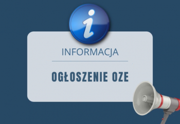 Zdjęcie główne dla: 'Ogłoszenie OZE' 