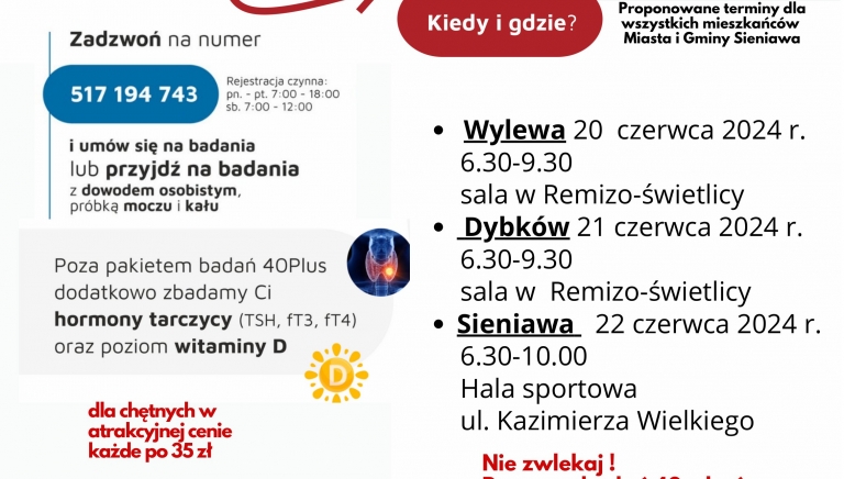 Zdjęcie główne newsa: Bezpłatne badania dla mieszkańców w ramach programu Profilaktyka 40plus