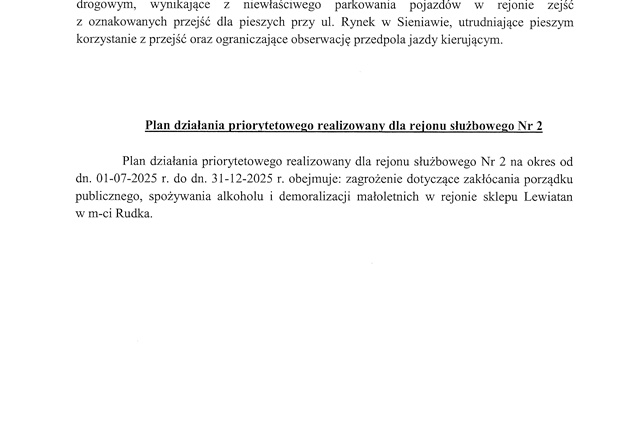 Zdjęcie główne newsa: Plany priorytetowe Policji na okres 01.07.2025 r. - 31.12.2025 r.