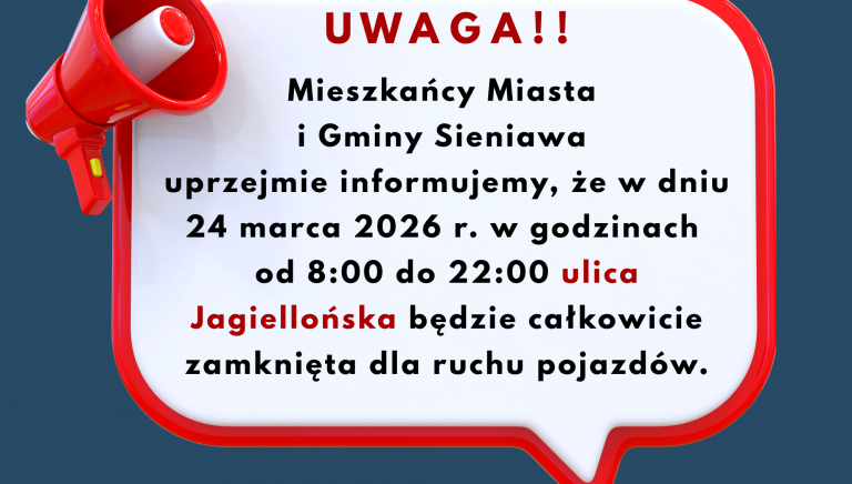Zdjęcie główne newsa: Zamknięcie ulicy Jagiellońskiej!